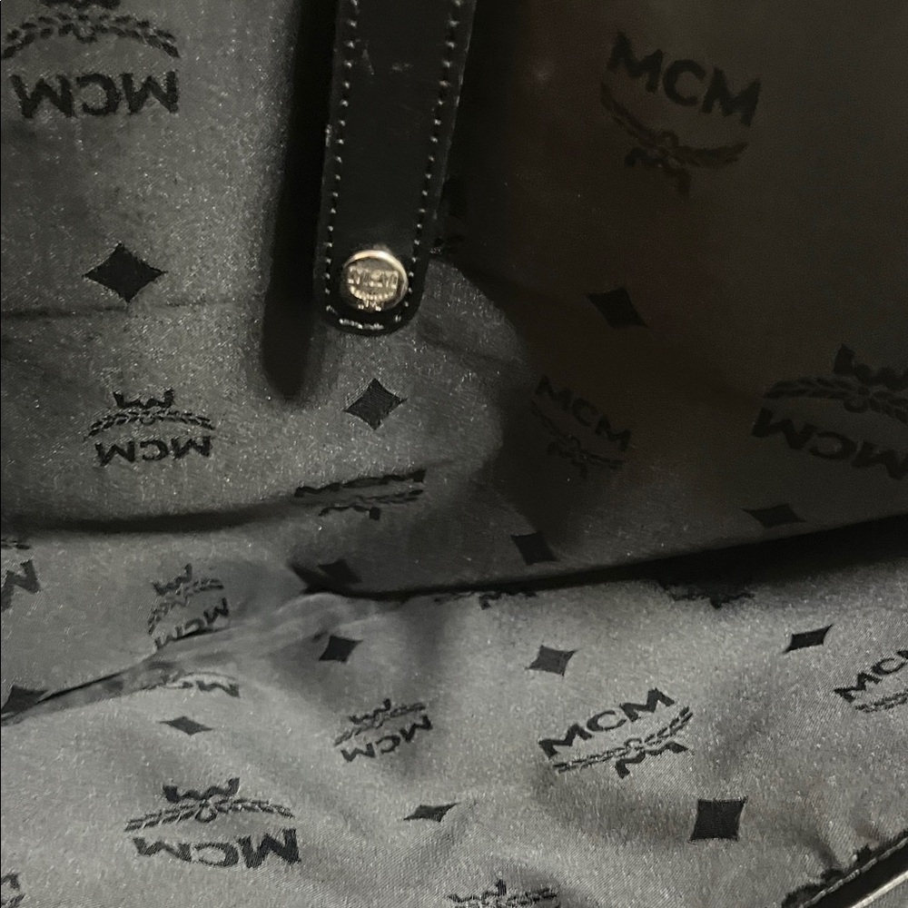 MCM Black Canvas Laptop Briefcase with Silver Hardware - Picture 11 of 11